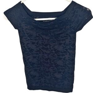 Free People Intimately black lace tee top blouse XS/S